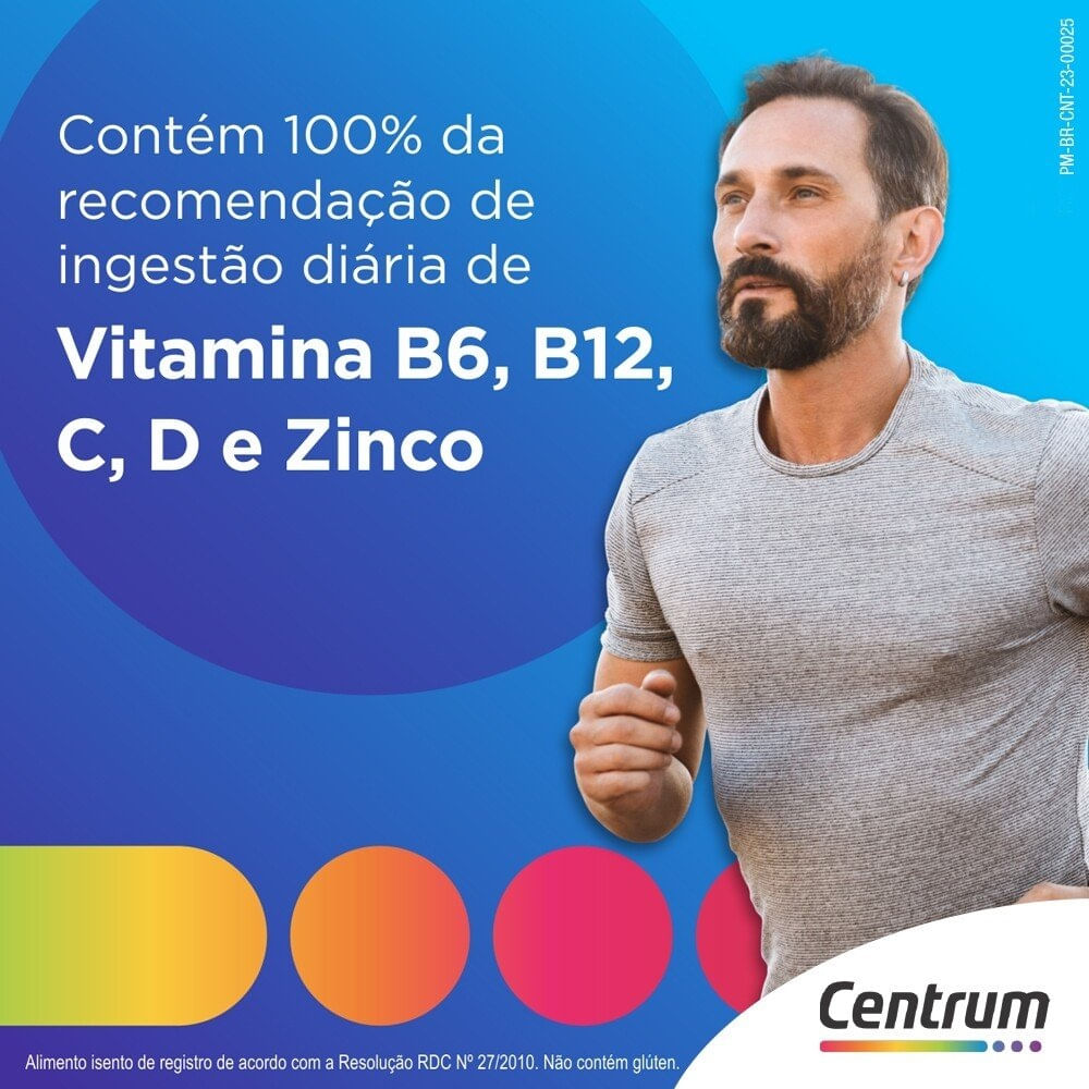 Suplemento Polivitamínico Centrum Essentials Homem de A a Zinco 60 + 30 Comprimidos